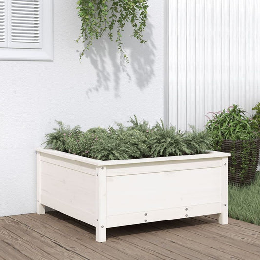 vidaXL Garden Planter White 82.5x82.5x39 cm Solid Wood Pine S0671357748