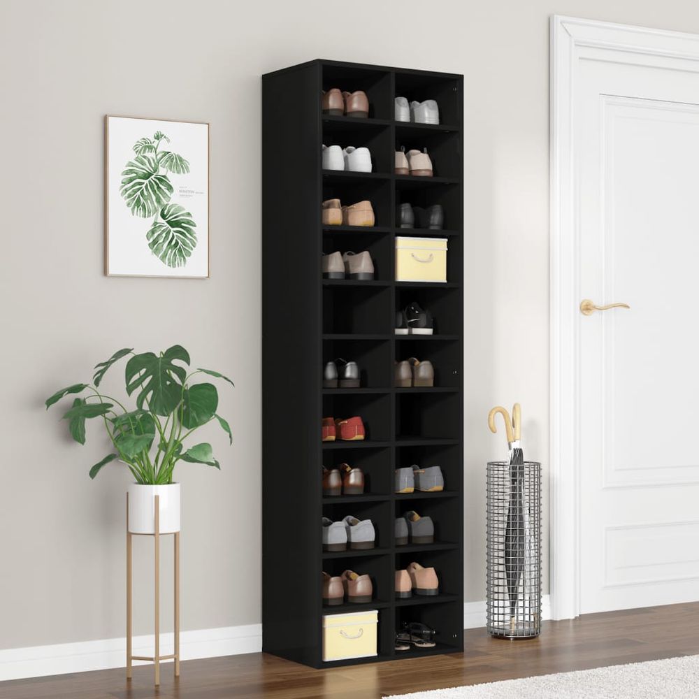 vidaXL Shoe Cabinet Sonoma Oak 54x34x183 cm Engineered Wood V0671186203