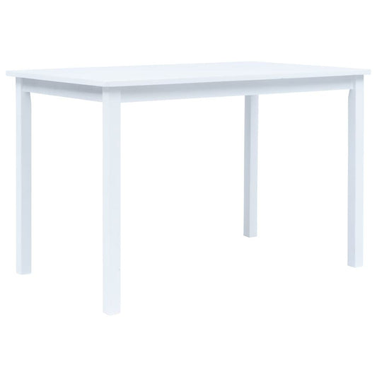 Dining Table White 114x71x75 cm Solid Rubber Wood V0671185844