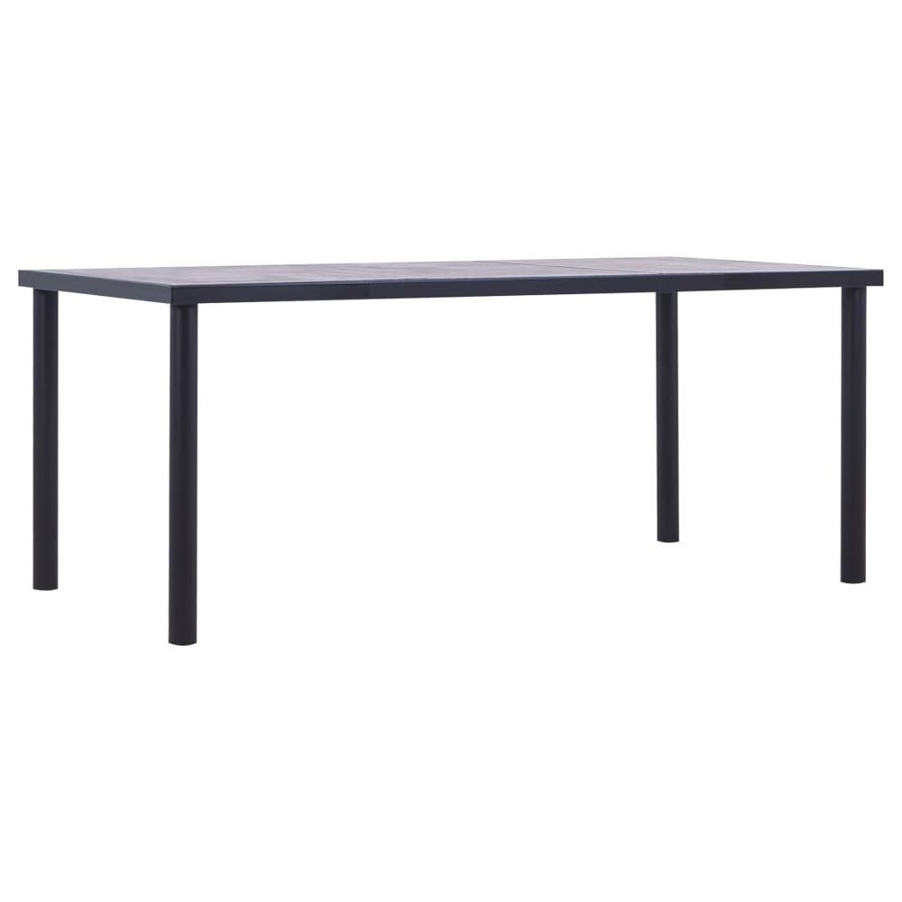 Dining Table Black and Concrete Grey 120x60x75 cm MDF V0671186704