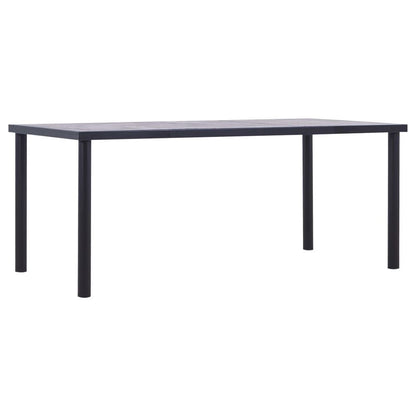 Dining Table Black and Concrete Grey 120x60x75 cm MDF V0671186704