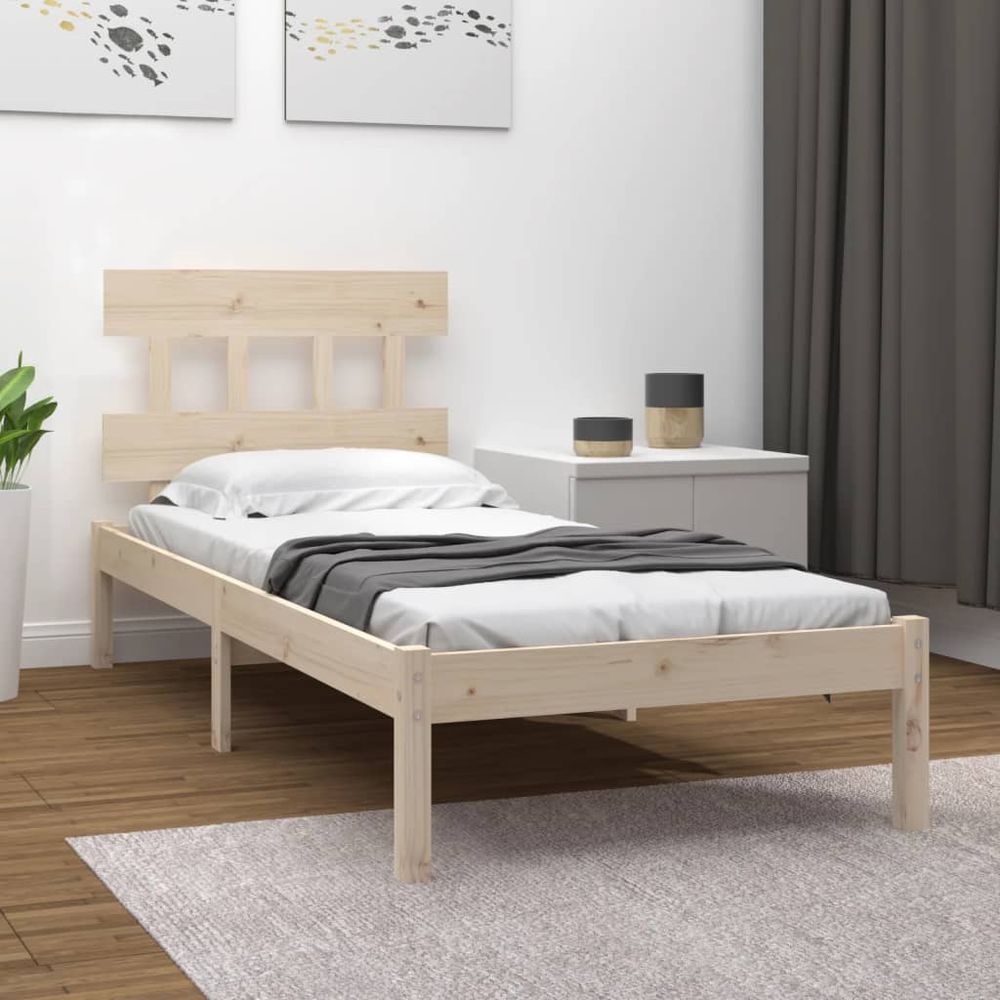 vidaXL Bed Frame Solid Wood 75x190 cm Small Single S0671029954