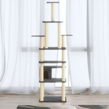 vidaXL Cat Tree with Sisal Scratching Posts Cream 183 cm V067940221