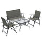 Outsunny Patio Furniture Set, Garden Set with Table, Foldable Chairs, a Loveseat S0671398981