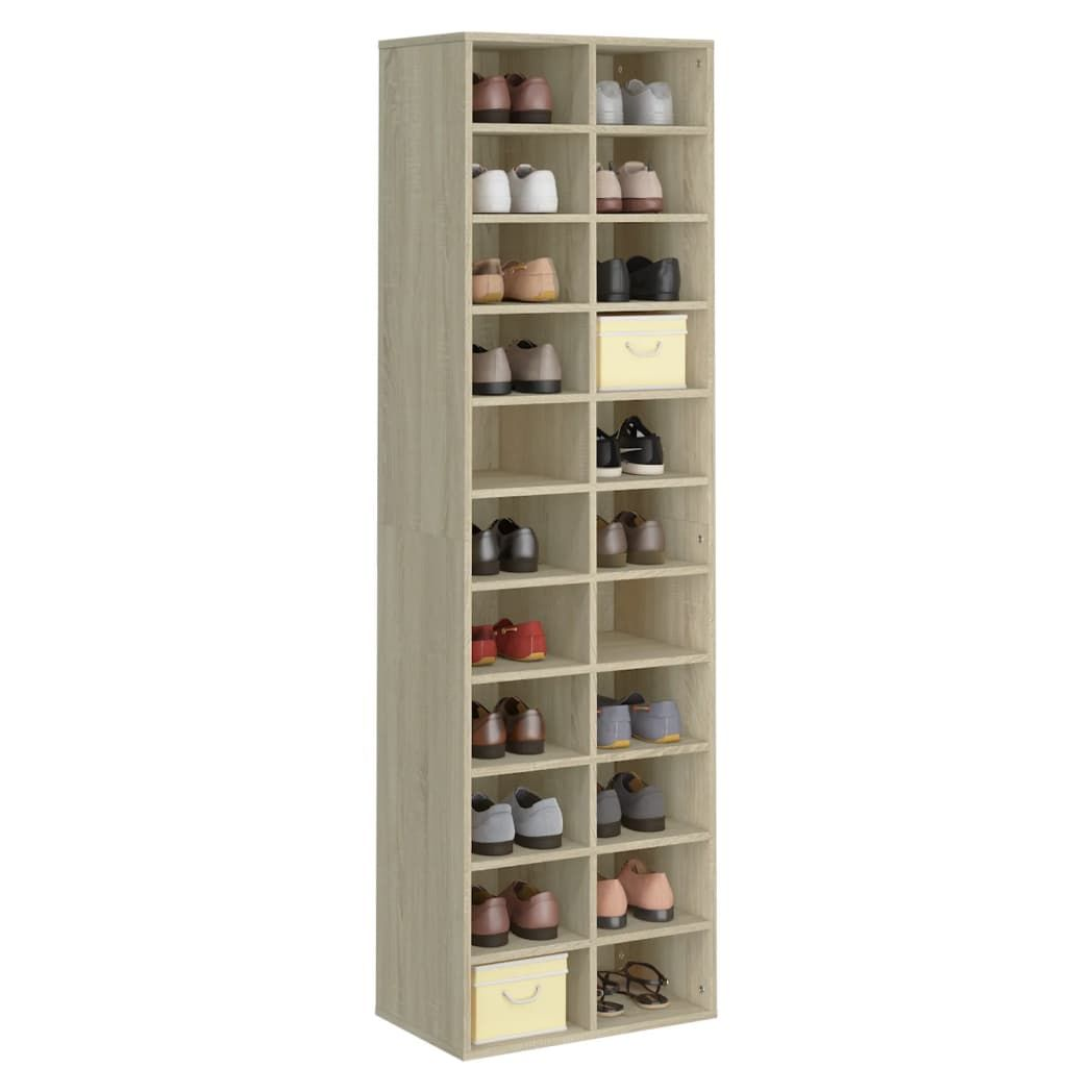 vidaXL Shoe Cabinet Sonoma Oak 54x34x183 cm Engineered Wood S0671026468