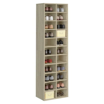 vidaXL Shoe Cabinet Sonoma Oak 54x34x183 cm Engineered Wood S0671026468