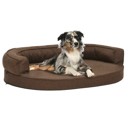 Ergonomic Dog Bed Mattress Linen Look S069865328