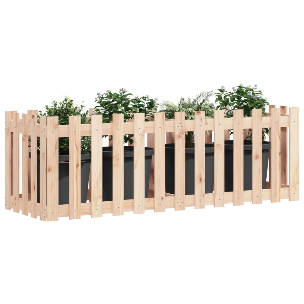 Garden Raised Bed with Fence Design 150x50x50 cm Solid Wood Pine S0671368434