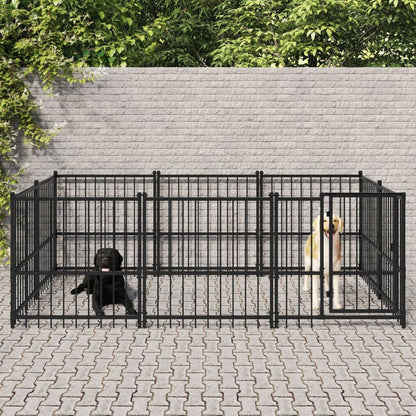 Outdoor Dog Kennel Steel 194 x 193.5 x 100 cm to 976 x 198 x 128 cm V0671110488