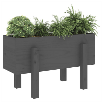 vidaXL Garden Planter Grey 62x30x38 cm Solid Wood Pine S0671358041