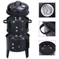 3-in-1 Charcoal Smoker BBQ Grill 40x80 cm S069811376