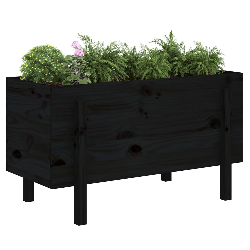 vidaXL Garden Raised Bed Black 101x50x57 cm Solid Wood Pine S0671358069