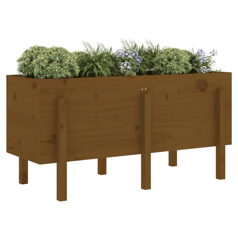 vidaXL Garden Raised Bed Honey Brown 121x50x57 cm Solid Wood Pine S0671357832