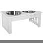 Pet Feeder Raised Elevated Stainless Steel Bowls Stand Food Water White Samll S0671097264