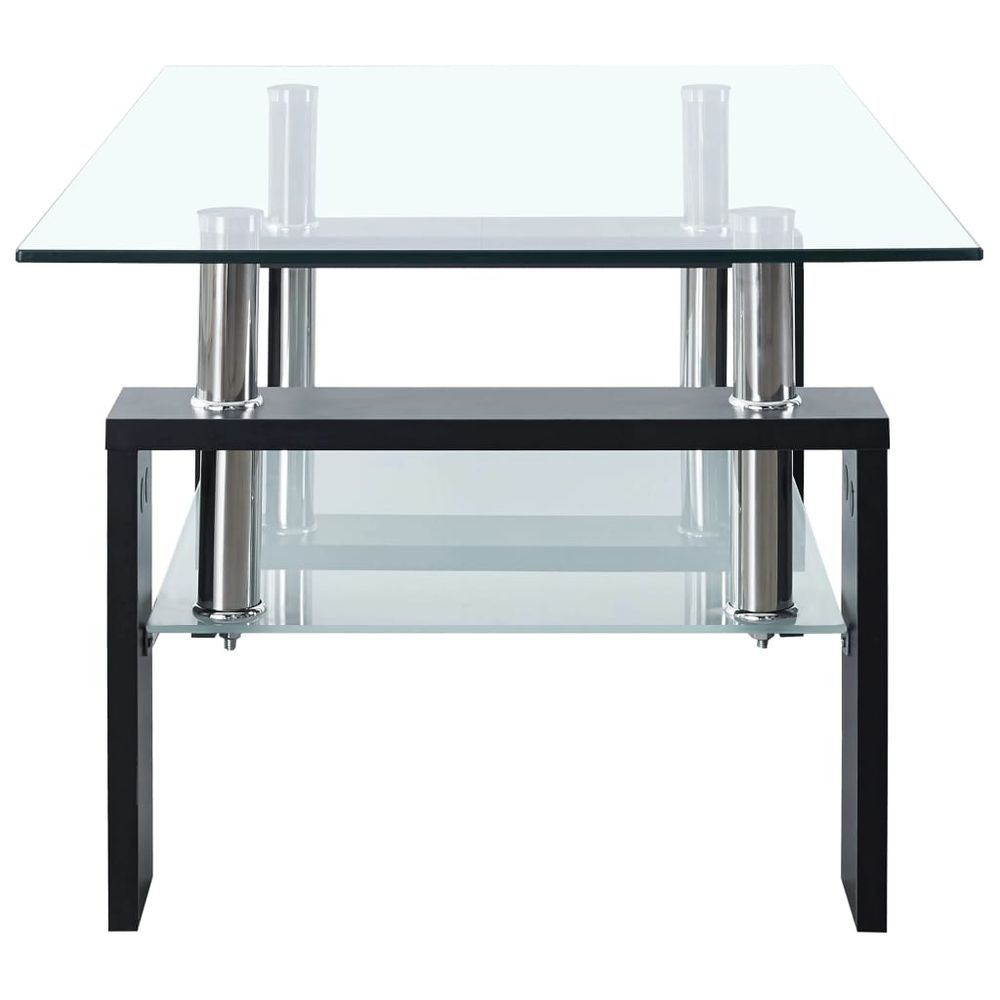 Coffee Table Black and Transparent 95x55x40 cm Tempered Glass V069823969