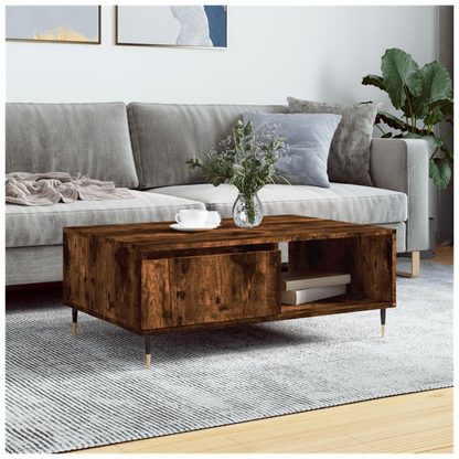 vidaXL Coffee Table Smoked Oak 90x60x35 cm Engineered Wood S0671257249