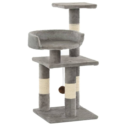 vidaXL Cat Tree with Sisal Scratching Posts 65 cm Grey S069789435