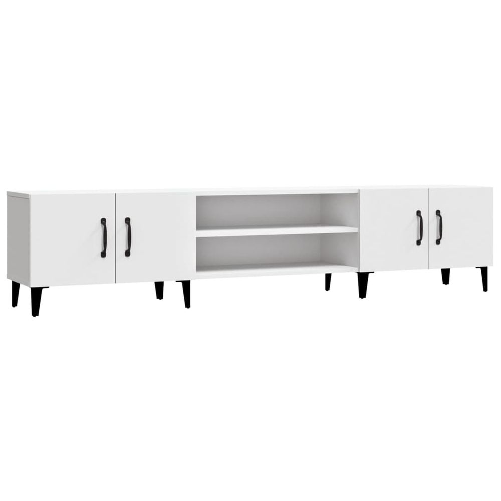 vidaXL TV Cabinet White 180x31.5x40 cm Engineered Wood V0671210726