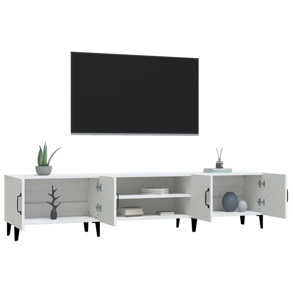 vidaXL TV Cabinet White 180x31.5x40 cm Engineered Wood V0671210726