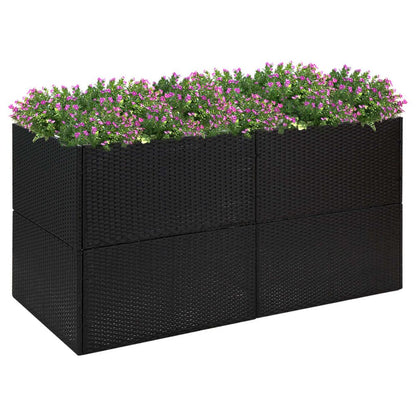 Garden Planter Black 80x80x40 cm Poly Rattan S067940902