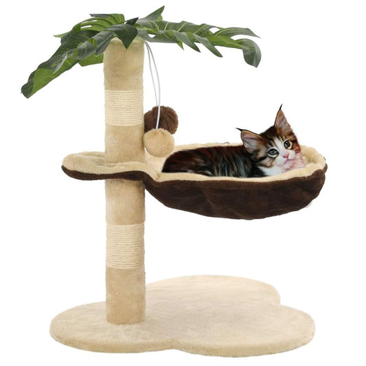 Cat Tree with Sisal Scratching Post 50 cm Beige and Brown S069789419