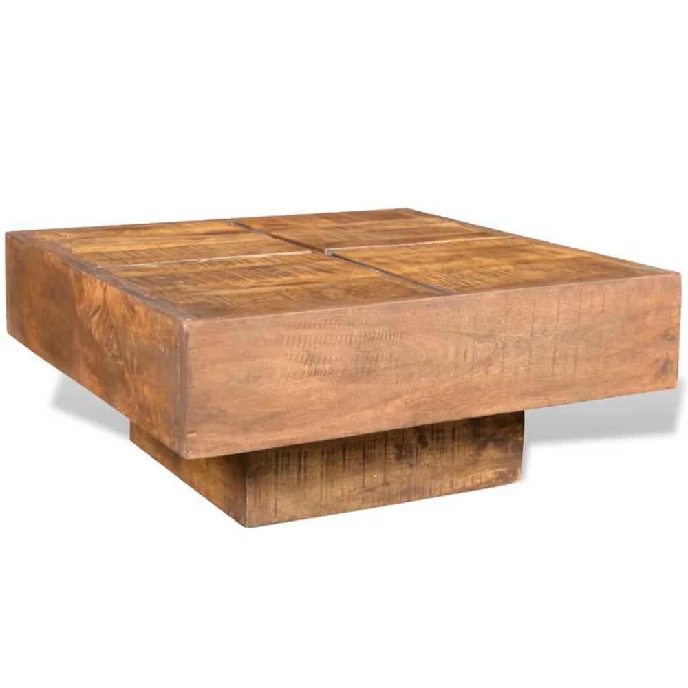 Coffee Table Brown Square Solid Mango Wood V069819743