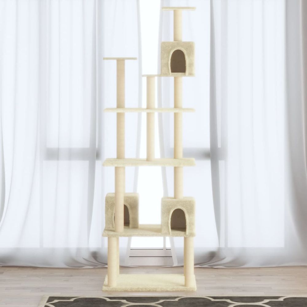 vidaXL Cat Tree with Sisal Scratching Posts Cream 188 cm V067940228