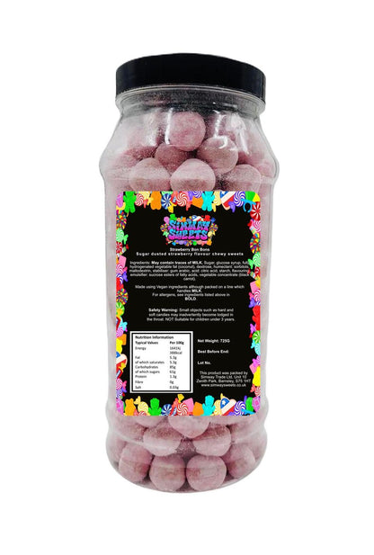 Strawberry Flavour BonBons Retro Sweets Bon Bons Gift Jar