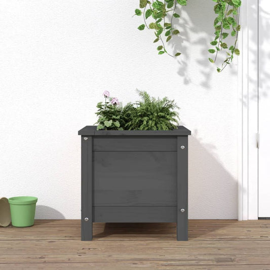 vidaXL Garden Planter Grey 40x40x39 cm Solid Wood Pine S0671358085