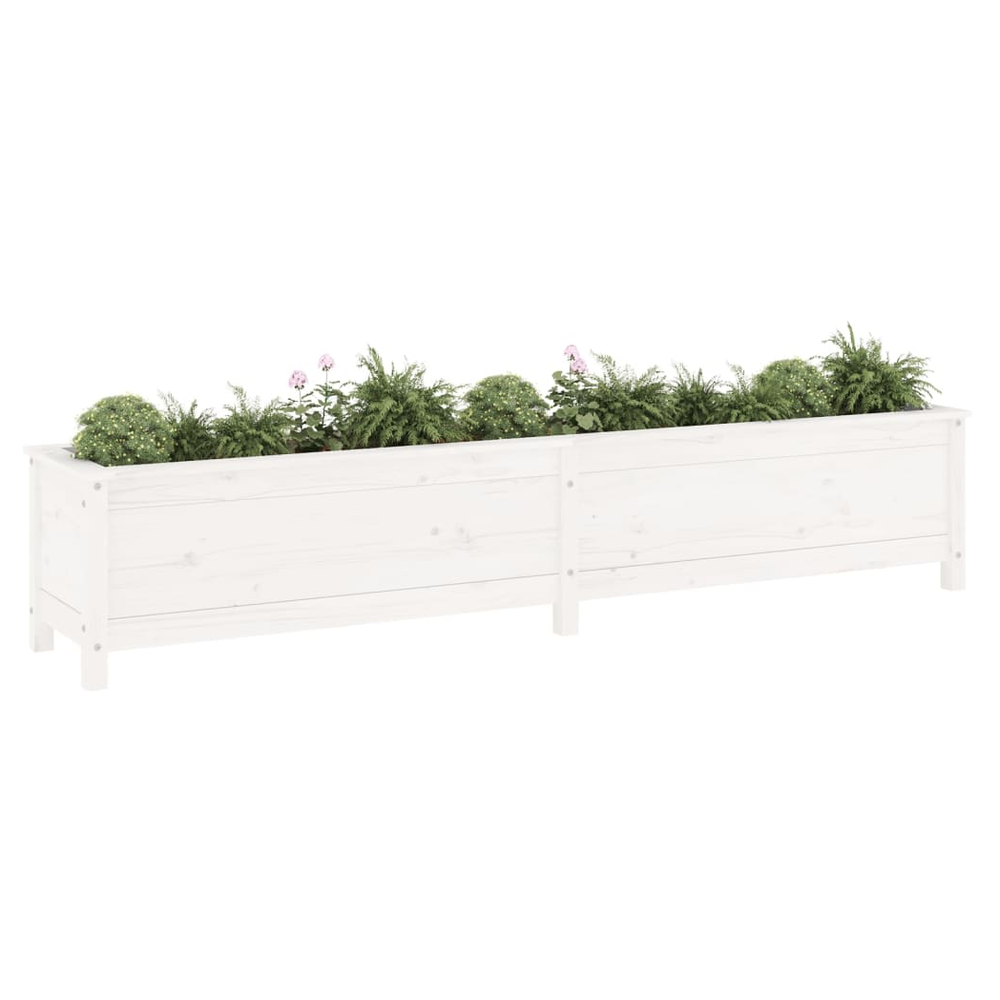 vidaXL Garden Raised Bed White 199.5x40x39 cm Solid Wood Pine S0671357866