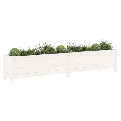 vidaXL Garden Raised Bed White 199.5x40x39 cm Solid Wood Pine S0671357866