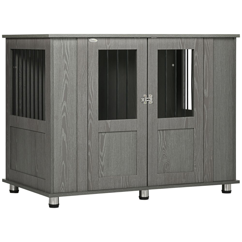 Dog Crate Kennel Cage for Extra Large Dog, Indoor End Table, Grey S0671210974