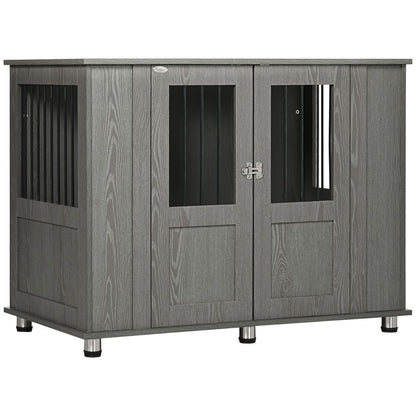 Dog Crate Kennel Cage for Extra Large Dog, Indoor End Table, Grey S0671210974