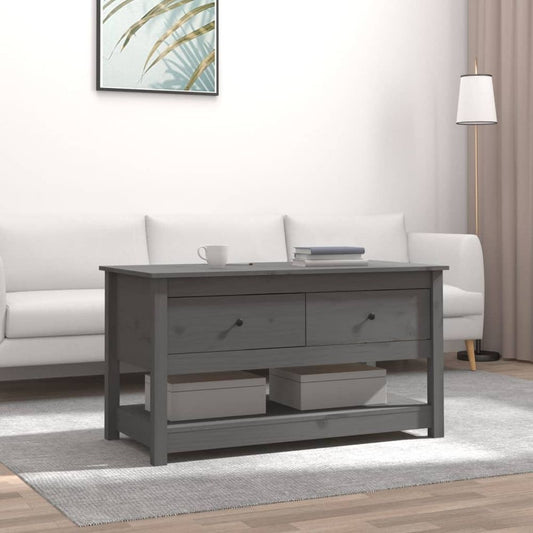 Coffee Table Grey 102x49x55 cm Solid Wood Pine S0671093949