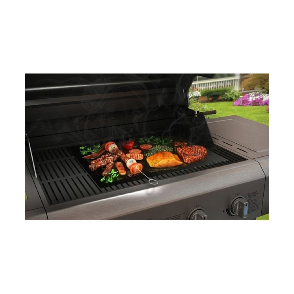 Vinsani Non-Stick BBQ Grill Mat (40 x 33 cm) – Universal Barbeque Baking Oven Liners Reusable and Dishwasher Safe Indoor Outdoor BBQ Cooking Mats for Charcoal Electric Gas Grill Kitchen Ovens – Black S067906516