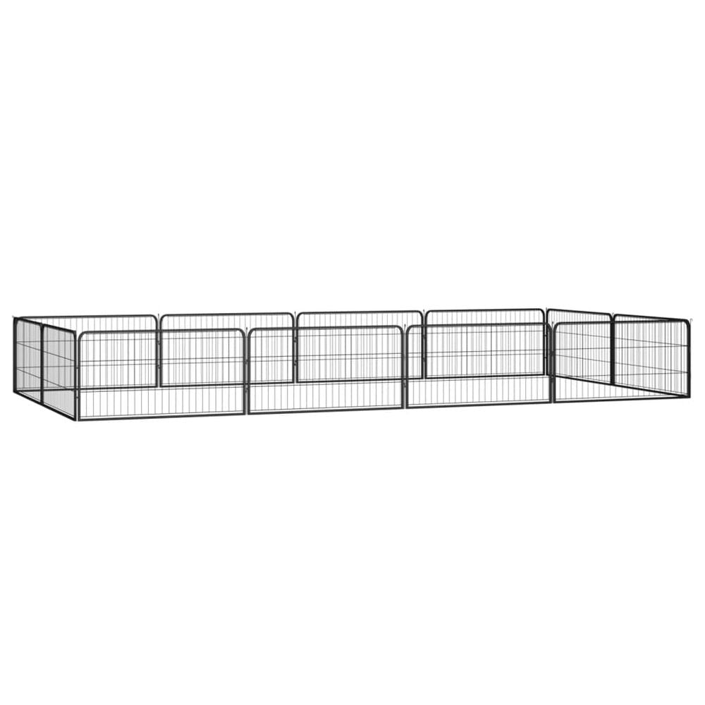 8-40 Panel Dog Playpen Black 100x50 cm to 1100 x 900 x 50 cm Powder-coated Steel V0671100111