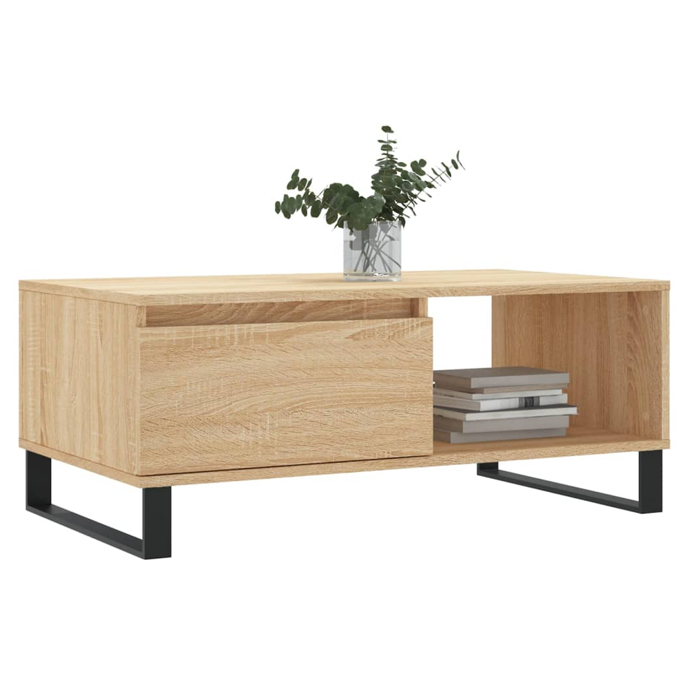 vidaXL Coffee Table Sonoma Oak 90x50x36.5 cm Engineered Wood S0671358943