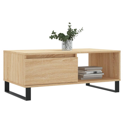 vidaXL Coffee Table Sonoma Oak 90x50x36.5 cm Engineered Wood S0671358943